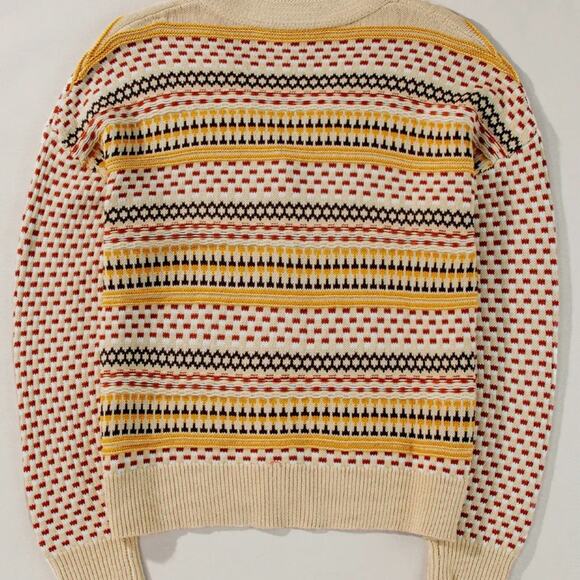 NEVER WORN Buttoned V Neck Cropped Beige and Brown Women's Sweater | Size M - Picture 3 of 5
